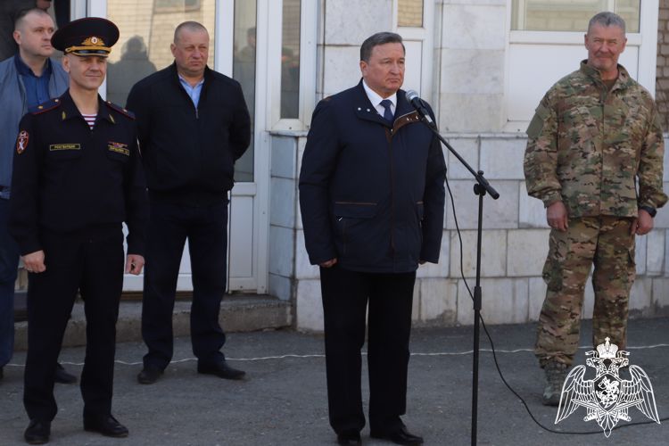 В Пермском крае встретили вернувшихся из служебной командировки росгвардейцев 